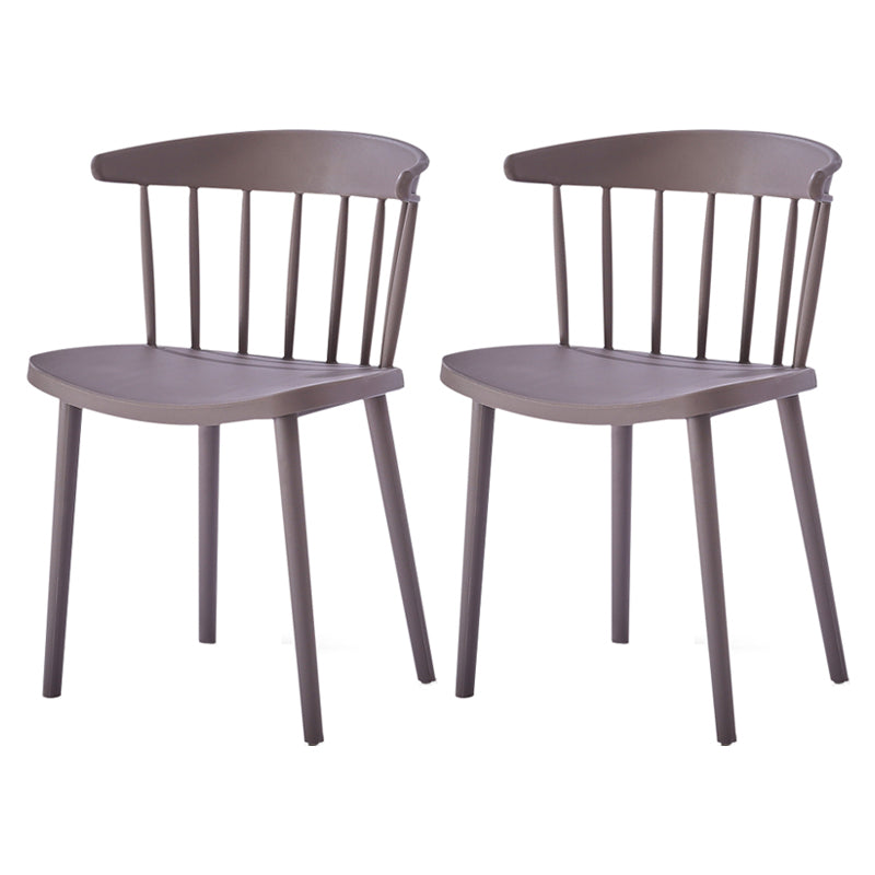 Contemporary Style Plastic Dining Armchair Windsor Back Side Chair for Home