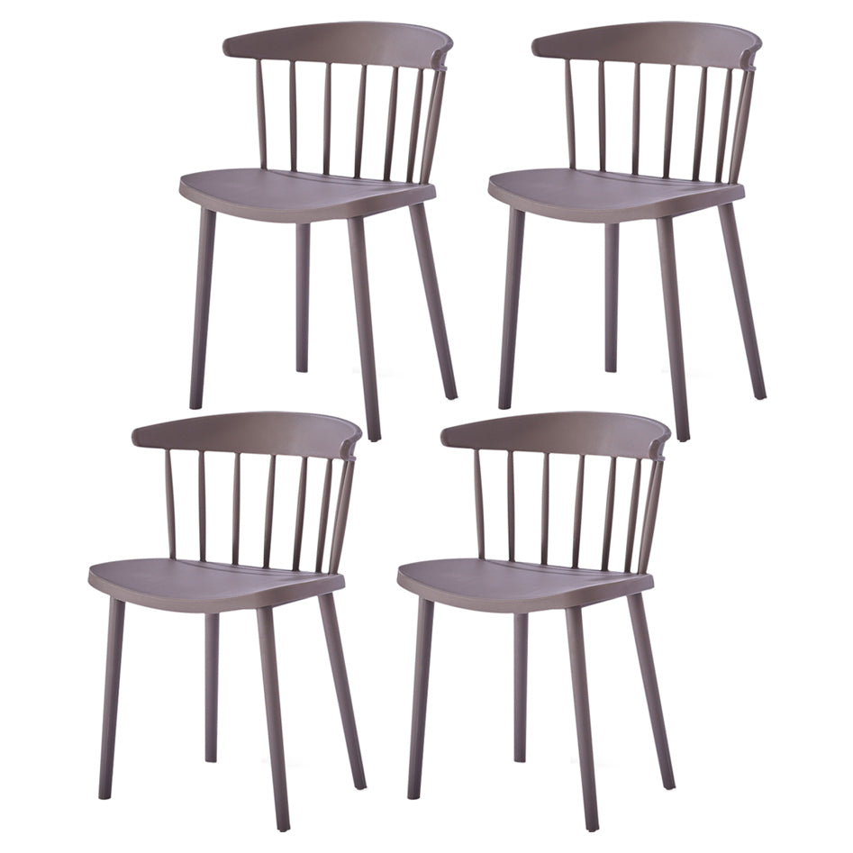 Contemporary Style Plastic Dining Armchair Windsor Back Side Chair for Home