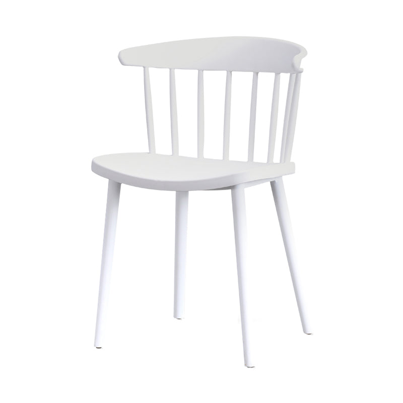 Contemporary Style Plastic Dining Armchair Windsor Back Side Chair for Home
