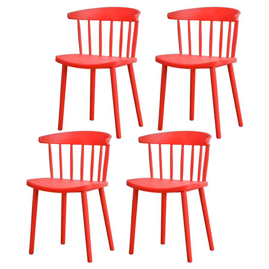 Contemporary Style Plastic Dining Armchair Windsor Back Side Chair for Home