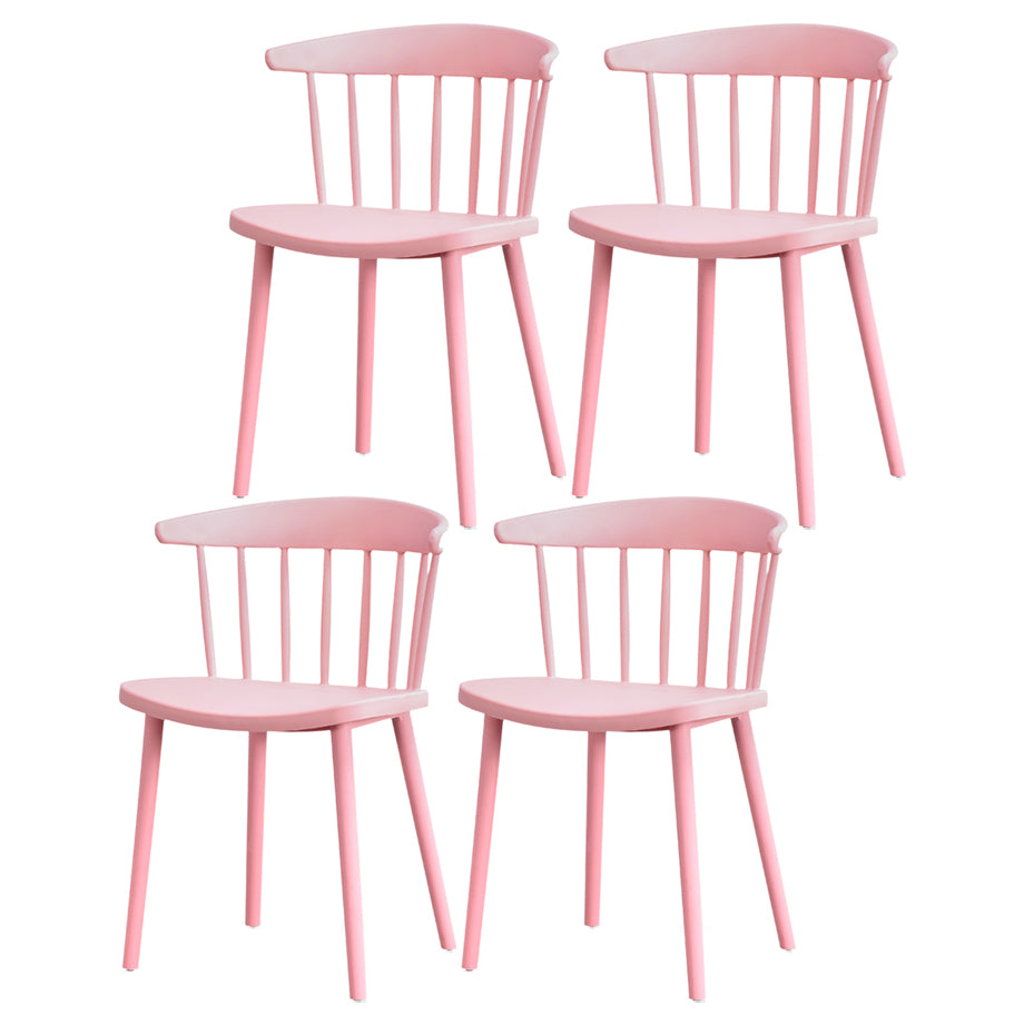 Contemporary Style Plastic Dining Armchair Windsor Back Side Chair for Home