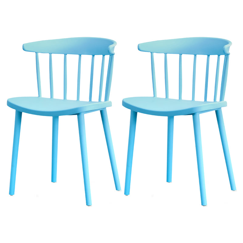 Contemporary Style Plastic Dining Armchair Windsor Back Side Chair for Home