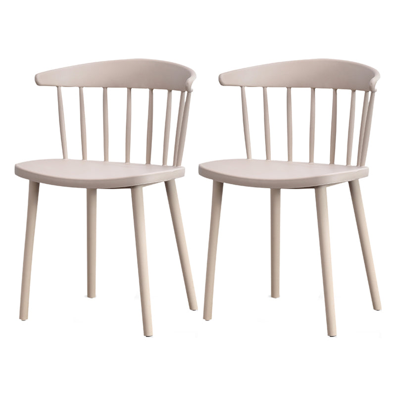 Contemporary Style Plastic Dining Armchair Windsor Back Side Chair for Home