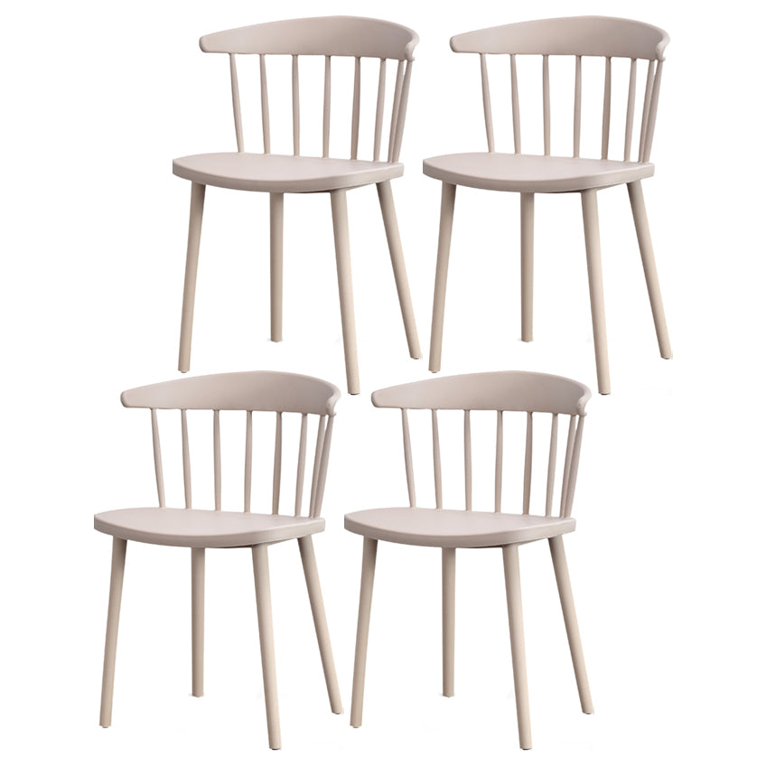 Contemporary Style Plastic Dining Armchair Windsor Back Side Chair for Home