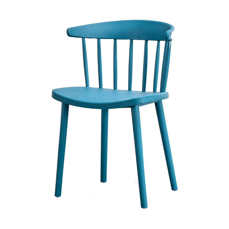 Contemporary Style Plastic Dining Armchair Windsor Back Side Chair for Home
