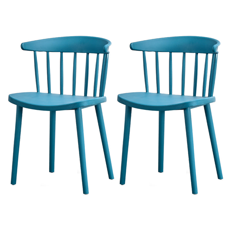 Contemporary Style Plastic Dining Armchair Windsor Back Side Chair for Home