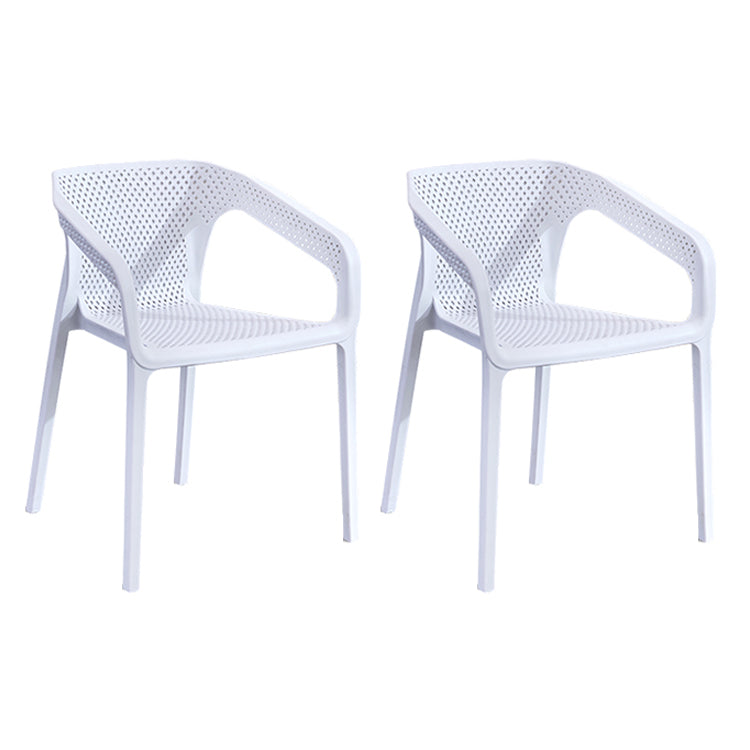 Contemporary Style Multicolor Dining Arm Chair Plastic Stacking Arm Chair