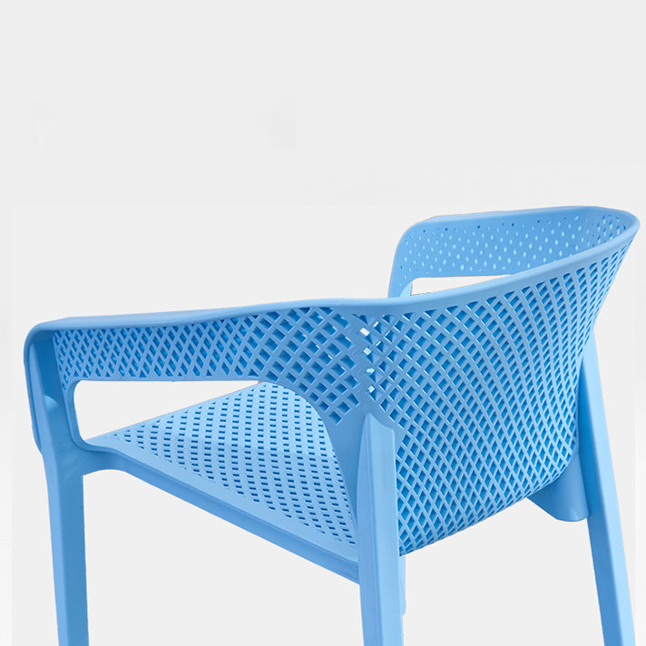 Contemporary Style Multicolor Dining Arm Chair Plastic Stacking Arm Chair