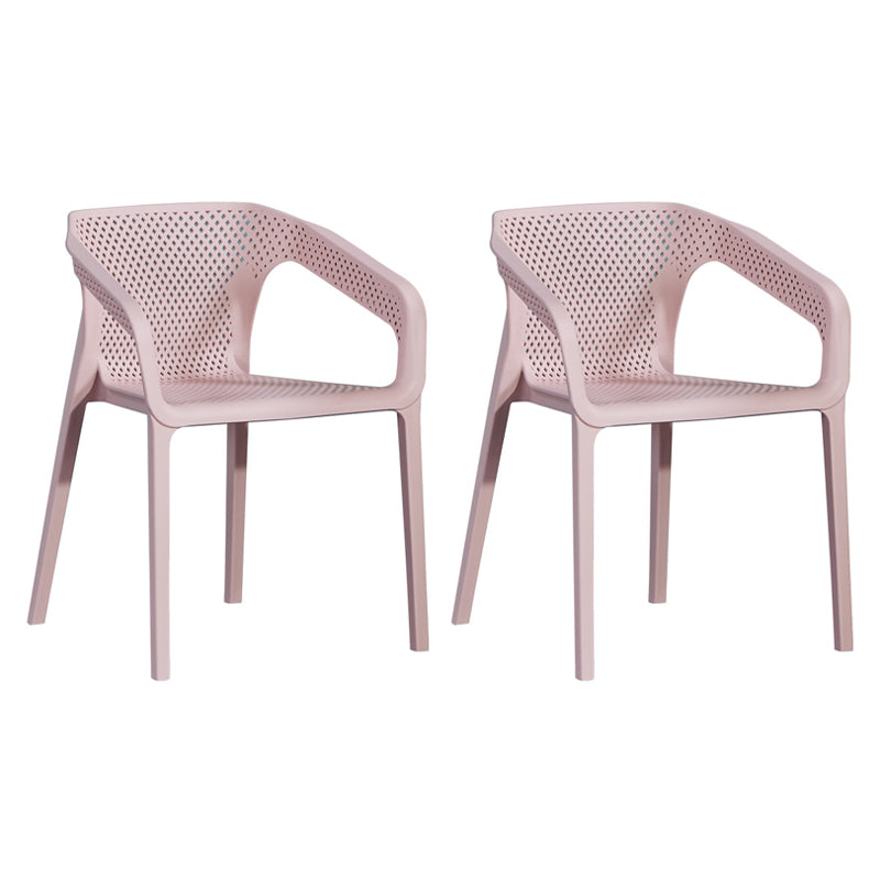 Contemporary Style Multicolor Dining Arm Chair Plastic Stacking Arm Chair