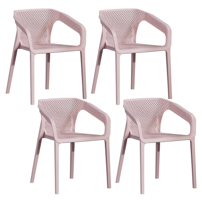 Contemporary Style Multicolor Dining Arm Chair Plastic Stacking Arm Chair