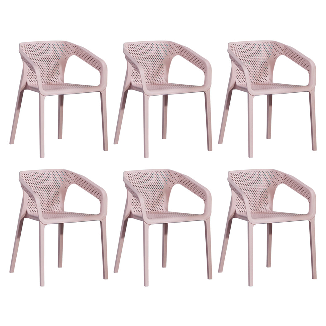 Contemporary Style Multicolor Dining Arm Chair Plastic Stacking Arm Chair