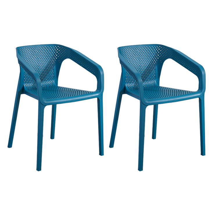 Contemporary Style Multicolor Dining Arm Chair Plastic Stacking Arm Chair
