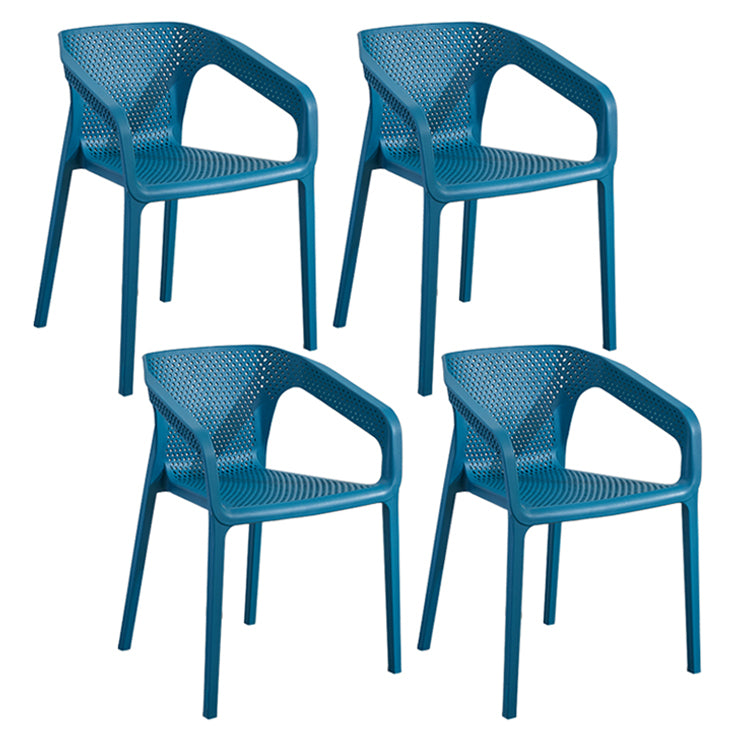 Contemporary Style Multicolor Dining Arm Chair Plastic Stacking Arm Chair