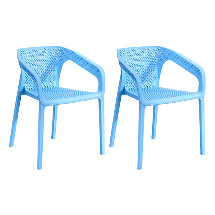 Contemporary Style Multicolor Dining Arm Chair Plastic Stacking Arm Chair