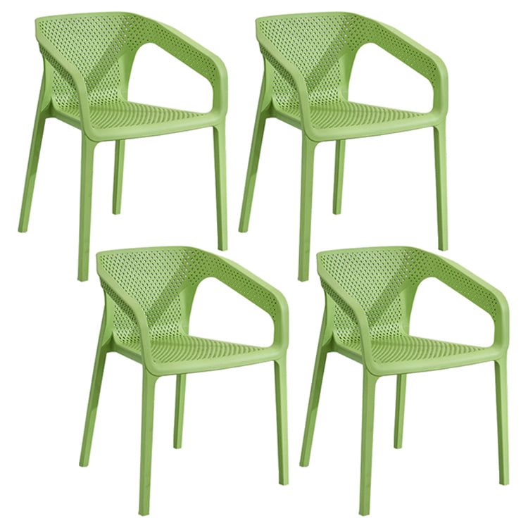 Contemporary Style Multicolor Dining Arm Chair Plastic Stacking Arm Chair