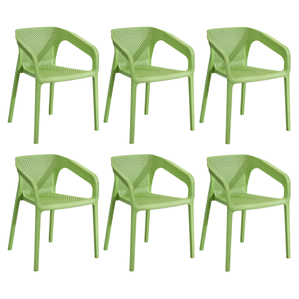 Contemporary Style Multicolor Dining Arm Chair Plastic Stacking Arm Chair