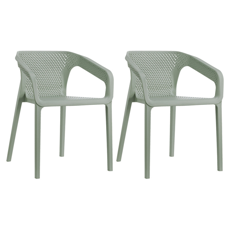 Contemporary Style Multicolor Dining Arm Chair Plastic Stacking Arm Chair