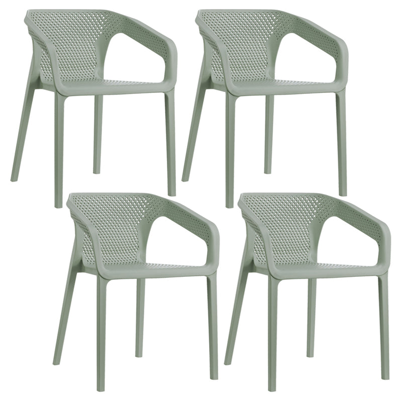 Contemporary Style Multicolor Dining Arm Chair Plastic Stacking Arm Chair