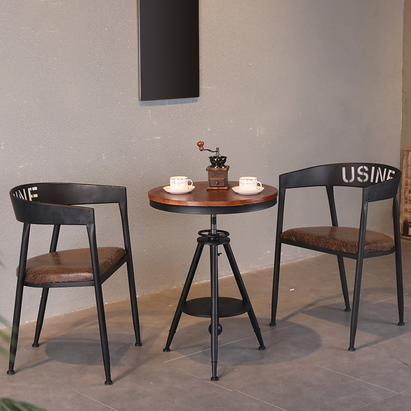 Chaise de salle à manger industrielle chaise arrière ouverte avec 4 jambes en métal noir pour usage domestique