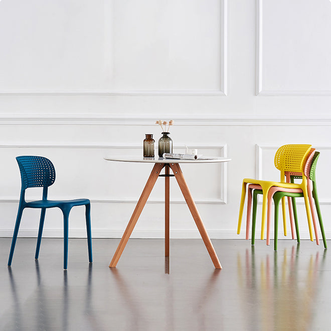 Plastic Contemporary RestaurantSide Chair Colorful Stacking Dining Chair