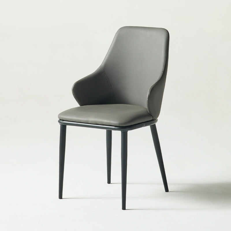 Fauteuil en cuir de restaurant contemporain, finition mate, chaise de salle à manger Parsons