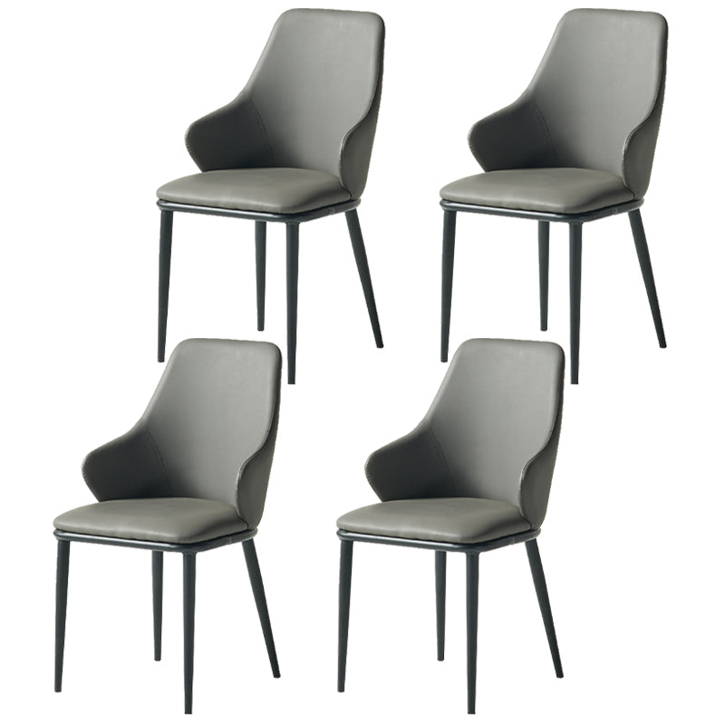 Fauteuil en cuir de restaurant contemporain, finition mate, chaise de salle à manger Parsons