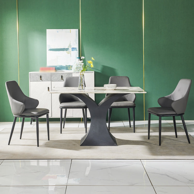 Fauteuil en cuir de restaurant contemporain, finition mate, chaise de salle à manger Parsons
