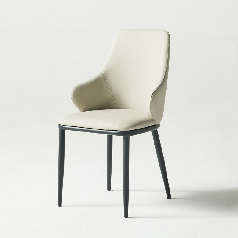 Fauteuil en cuir de restaurant contemporain, finition mate, chaise de salle à manger Parsons
