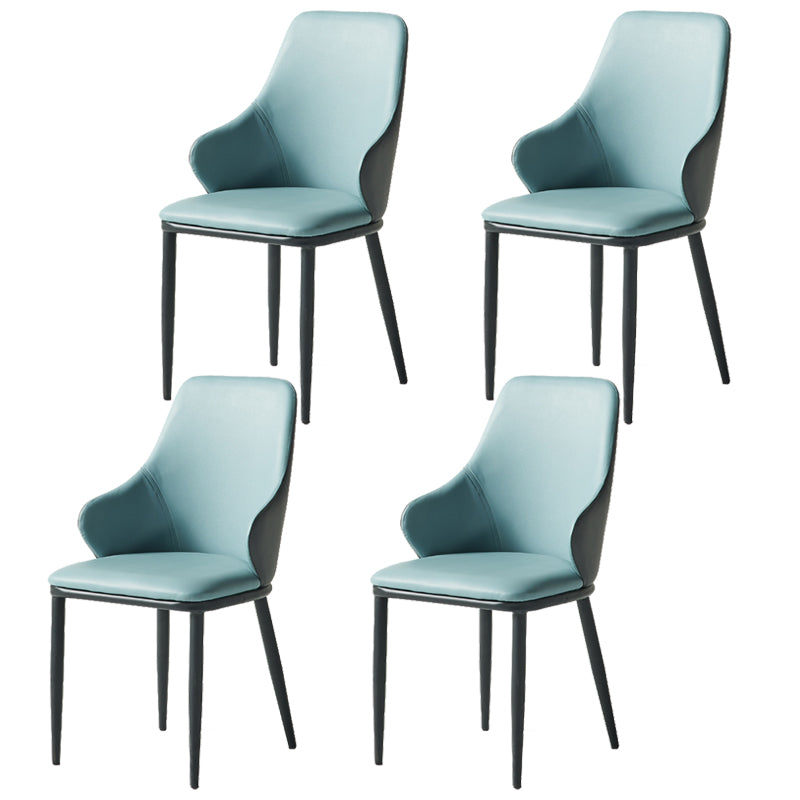 Fauteuil en cuir de restaurant contemporain, finition mate, chaise de salle à manger Parsons