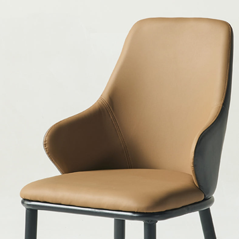 Fauteuil en cuir de restaurant contemporain, finition mate, chaise de salle à manger Parsons