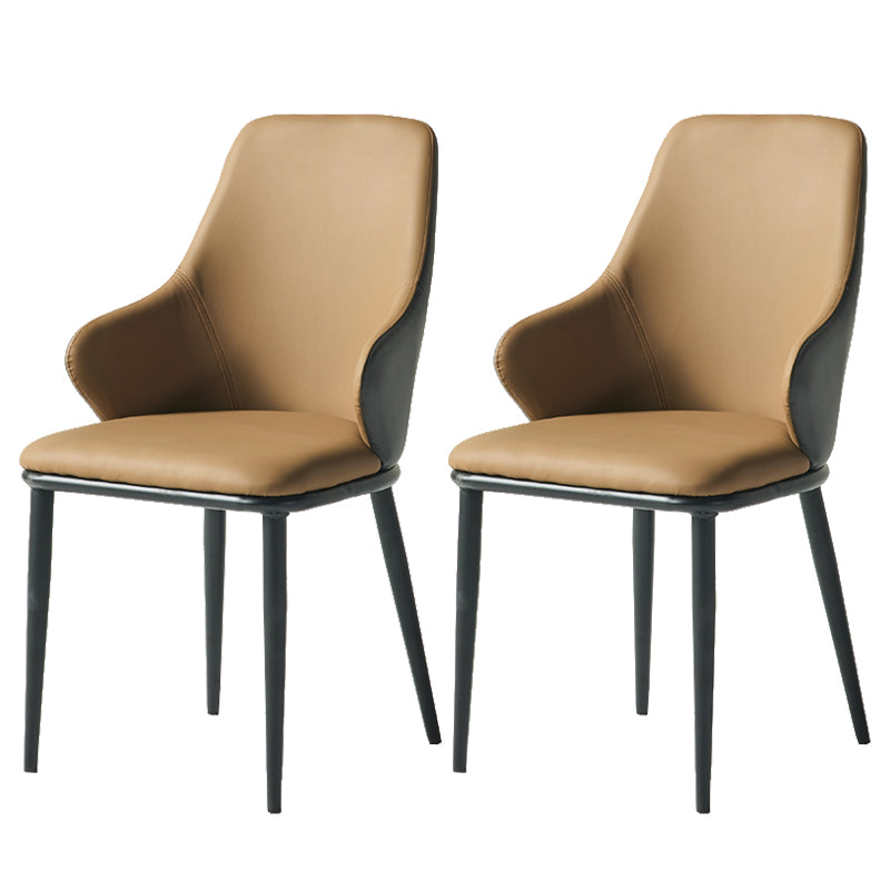 Fauteuil en cuir de restaurant contemporain, finition mate, chaise de salle à manger Parsons