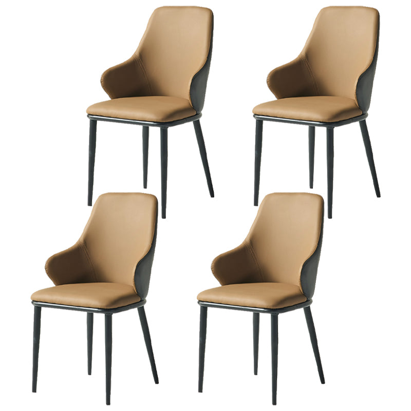 Fauteuil en cuir de restaurant contemporain, finition mate, chaise de salle à manger Parsons