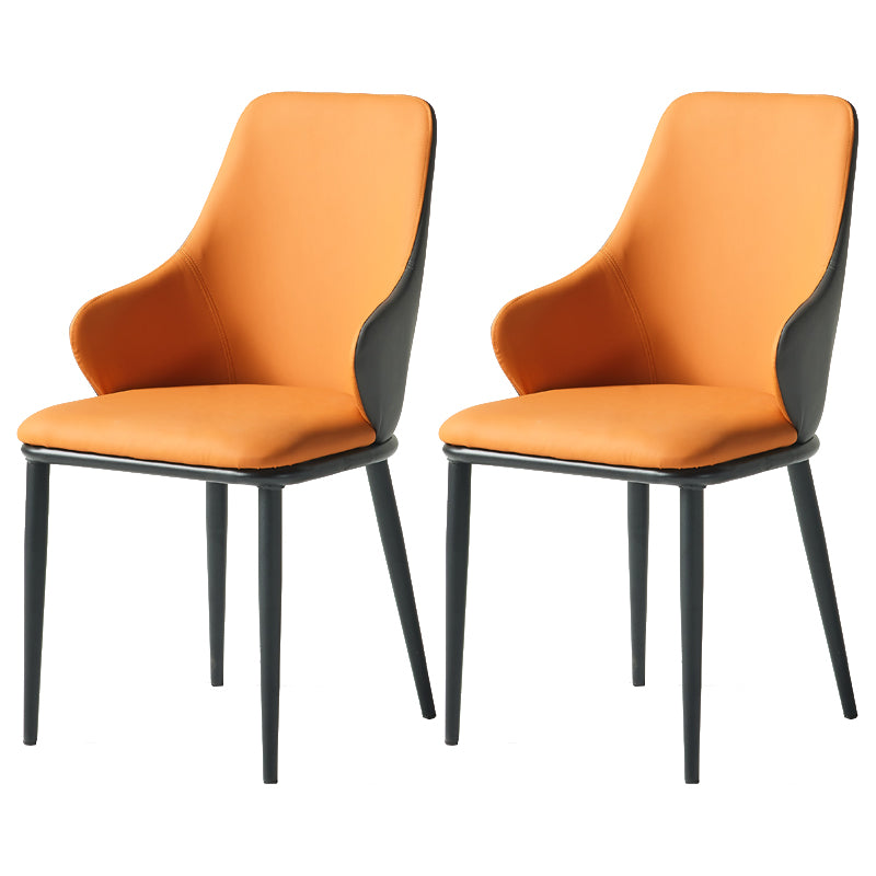 Fauteuil en cuir de restaurant contemporain, finition mate, chaise de salle à manger Parsons