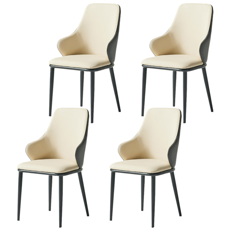 Fauteuil en cuir de restaurant contemporain, finition mate, chaise de salle à manger Parsons