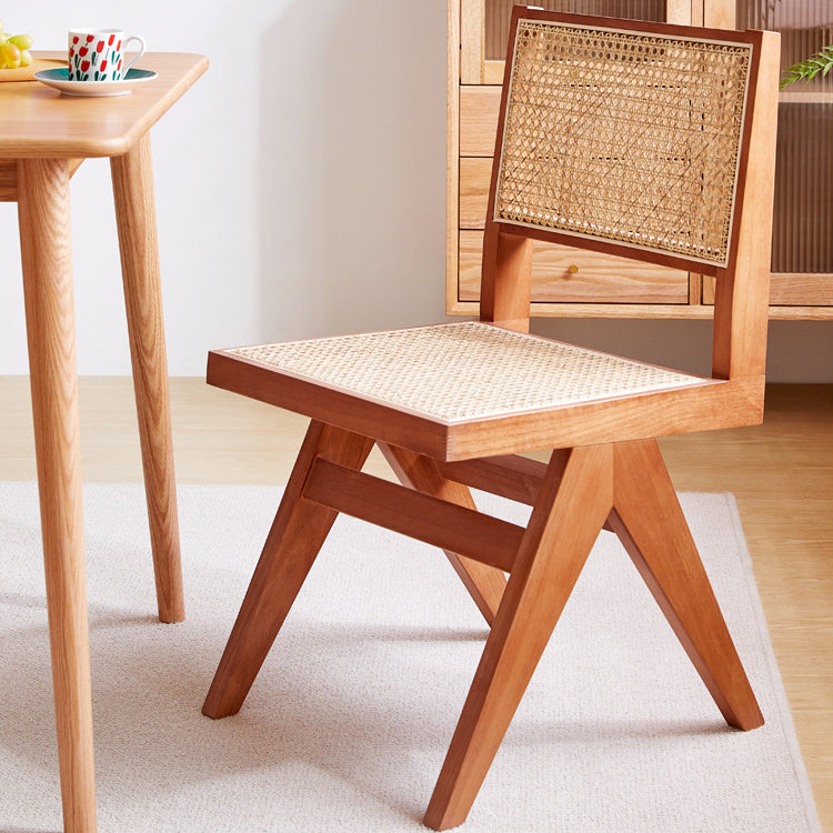 Solid Rubberwood Kitchen Dining Room Chairs Open Back Side Chairs Sets