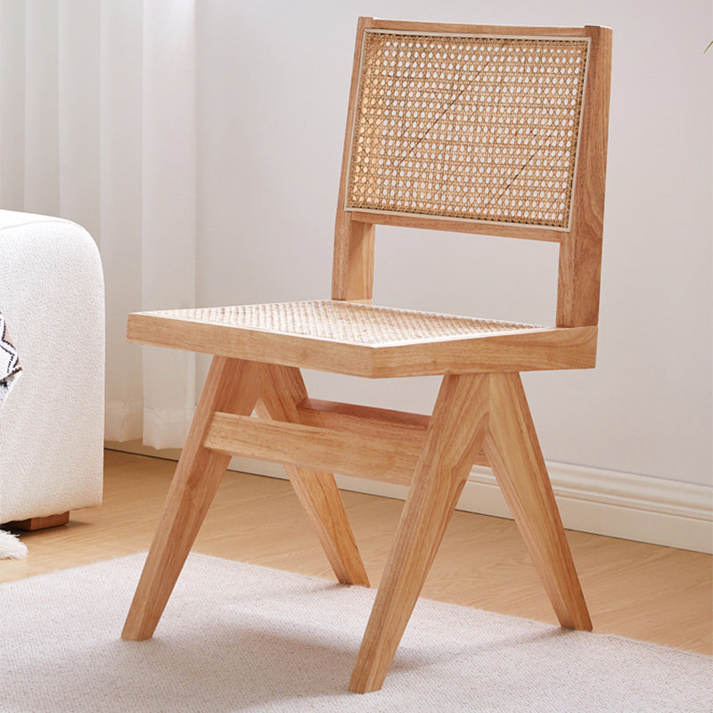 Ensembles de chaises latérales à dossier ouvert de chaises de salle à manger de cuisine en bois d'hévéa massif