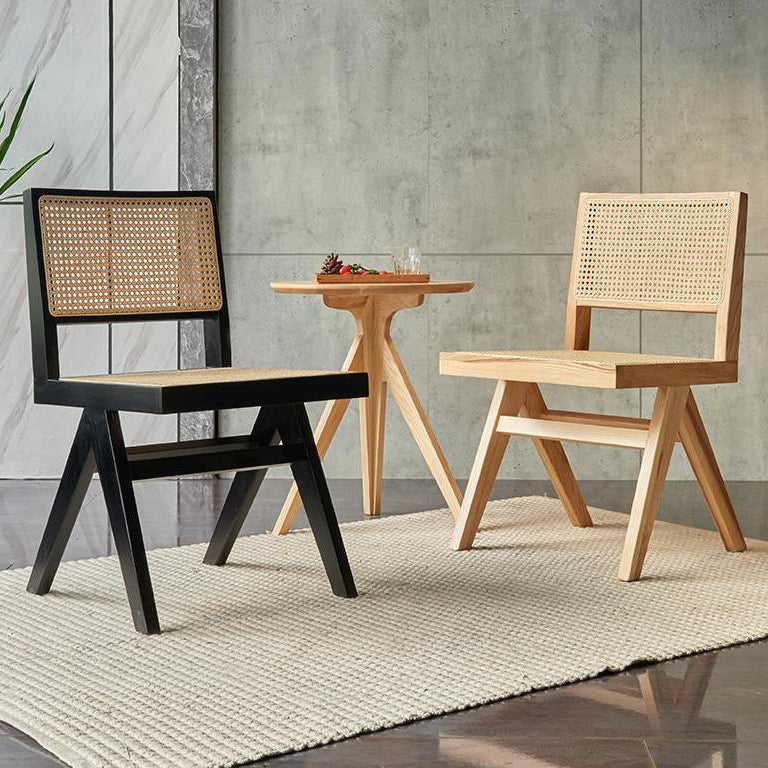 Solid Rubberwood Kitchen Dining Room Chairs Open Back Side Chairs Sets
