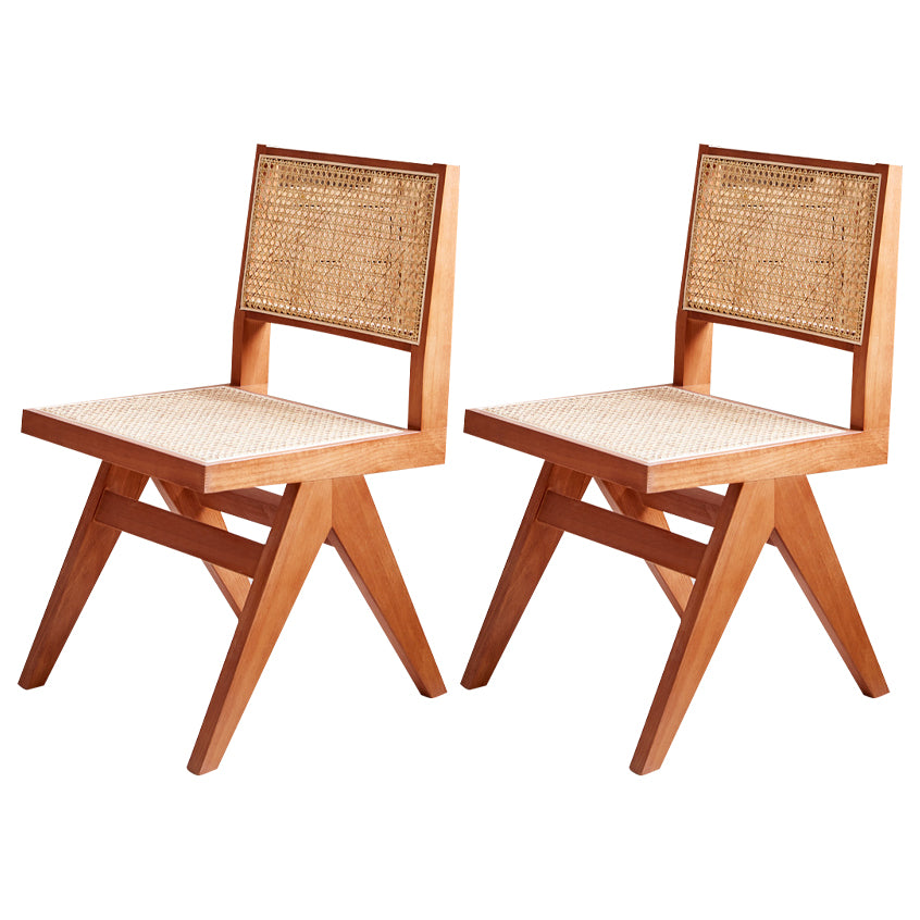Solid Rubberwood Kitchen Dining Room Chairs Open Back Side Chairs Sets