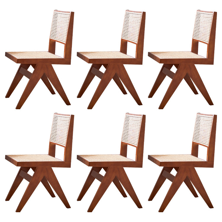 Solid Rubberwood Kitchen Dining Room Chairs Open Back Side Chairs Sets