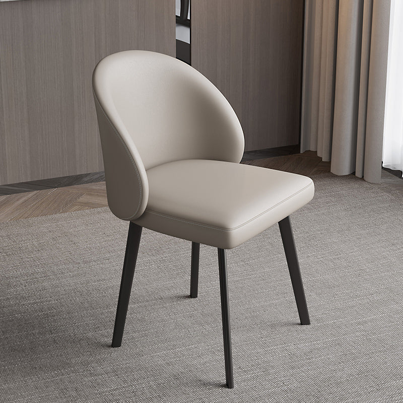 Chaises de salle à manger sans bras contemporaines chaise Parsons avec des jambes en fer pour un usage domestique