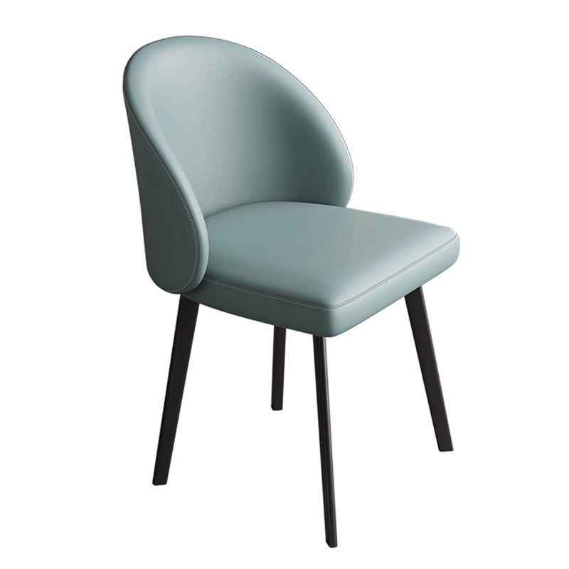 Chaises de salle à manger sans bras contemporaines chaise Parsons avec des jambes en fer pour un usage domestique
