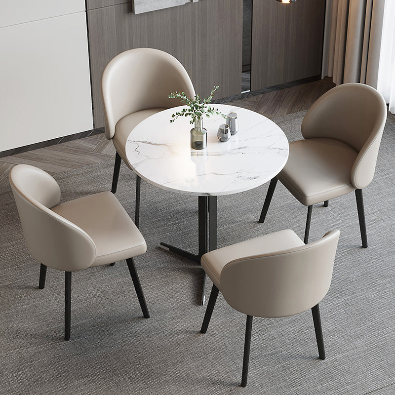Chaises de salle à manger sans bras contemporaines chaise Parsons avec des jambes en fer pour un usage domestique