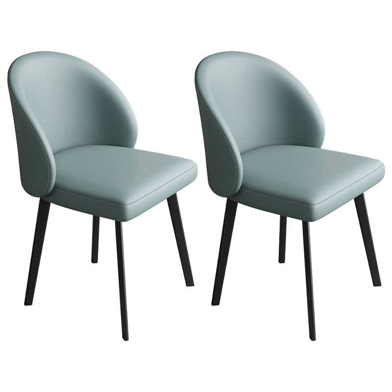 Chaises de salle à manger sans bras contemporaines chaise Parsons avec des jambes en fer pour un usage domestique