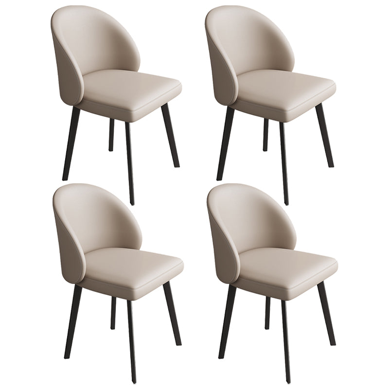 Chaises de salle à manger sans bras contemporaines chaise Parsons avec des jambes en fer pour un usage domestique