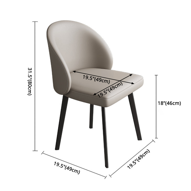 Chaises de salle à manger sans bras contemporaines chaise Parsons avec des jambes en fer pour un usage domestique