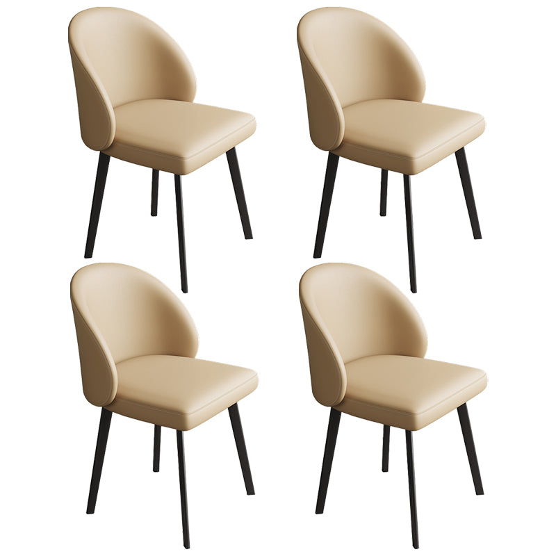 Chaises de salle à manger sans bras contemporaines chaise Parsons avec des jambes en fer pour un usage domestique