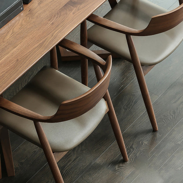 Fauteuil de salle à manger moderne de 22 pouces de large, dossier ouvert avec 4 pieds en bois pour un usage domestique