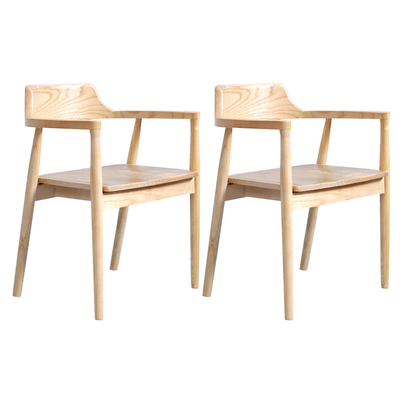 Fauteuil de salle à manger moderne de 22 pouces de large, dossier ouvert avec 4 pieds en bois pour un usage domestique