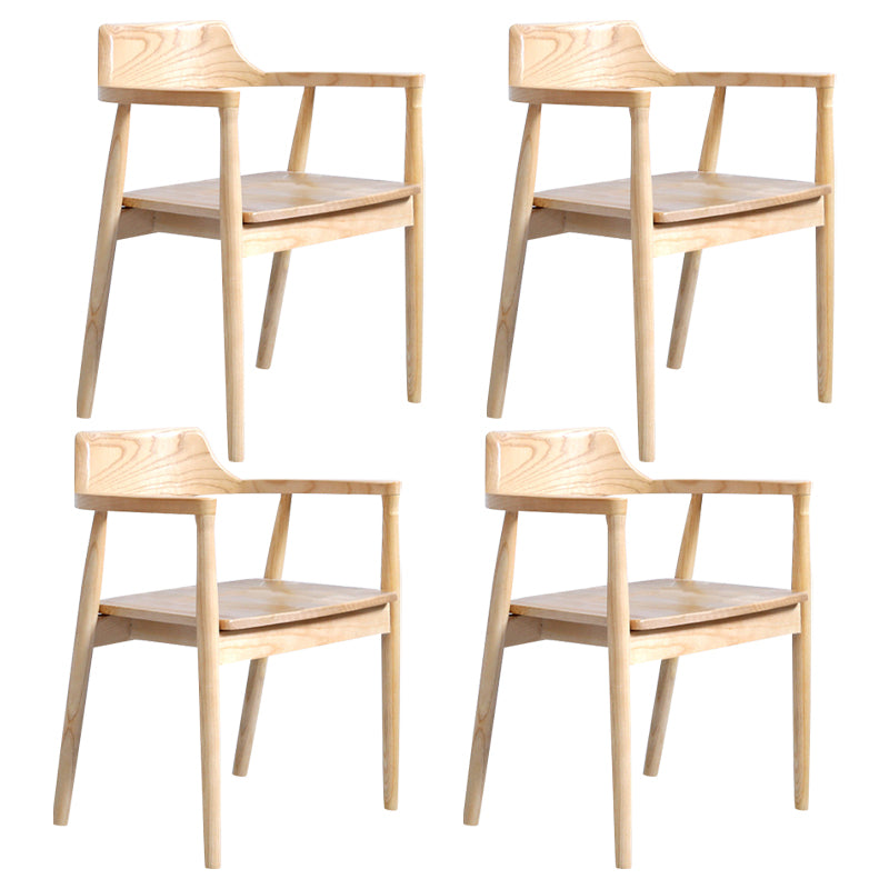 Fauteuil de salle à manger moderne de 22 pouces de large, dossier ouvert avec 4 pieds en bois pour un usage domestique