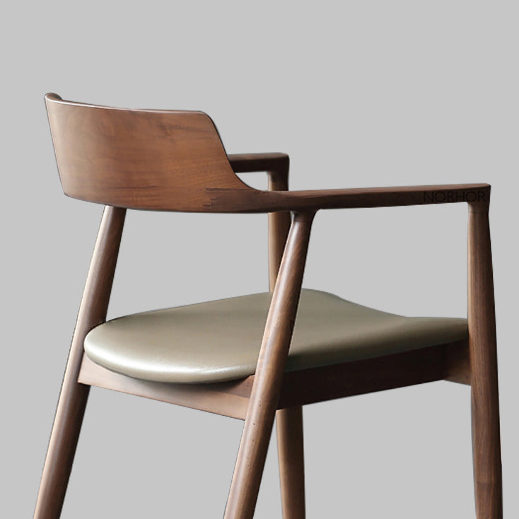 Fauteuil de salle à manger moderne de 22 pouces de large, dossier ouvert avec 4 pieds en bois pour un usage domestique